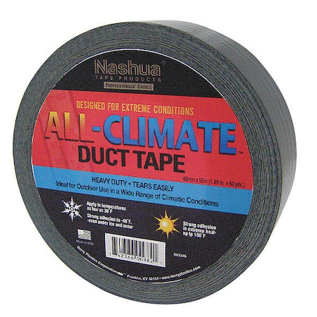 Duct Tape, Black, 60 yd L, 1-7/8 in W