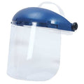 Pin Lock Face Shield Assembly, Clear Visor, 8" Height, Pinlock Suspension, Uncoated Lens, Blue