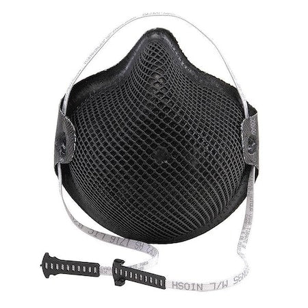 Disposable Respirator, N95, Special Ops, HandyStrap, Molded Nose Bridge, Black, M/L, PK 15