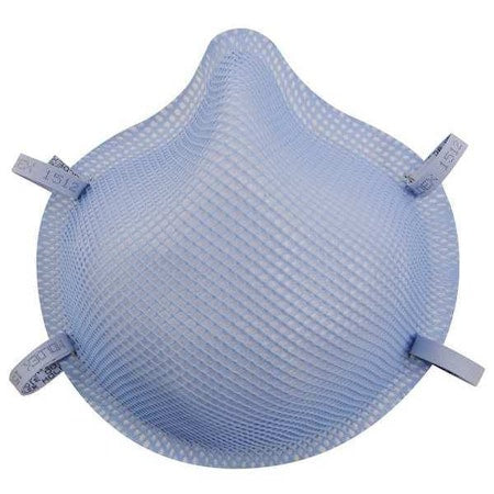 Disposable Respirator, N95, Molded, Dual Strap, Non-Adj., Dura-Mesh Shell, Blue, M, PK 20