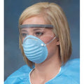 Disposable Face Masks, 3-Ply, Single, Non-Adjustable Strap, None, Blue, M, 25 PK
