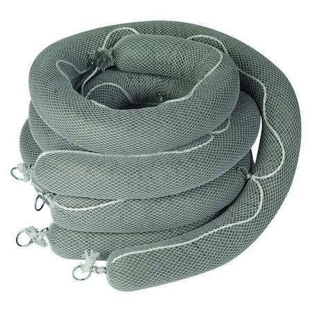 Sorbent Boom, 32 gal, 5 in x 10 ft, Universal, Gray, 4 PK