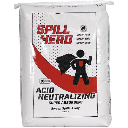 Granular Sorbent, 6 1/2 gal Absorbed per Package, 20 lb Bag, Not Scented, White