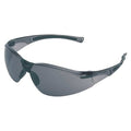 A800, Safety Glasses, Anti-Scratch, Gray Lens, Clear Frame, Half-Frame