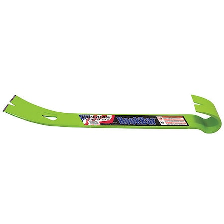 Flat Pry Bar, Rocker w/Hook, 15 In