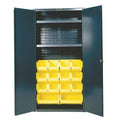 Extra-Heavy Duty Bin Cabinet, 36 in W, 72 in H, 18"" D, 14 Bins