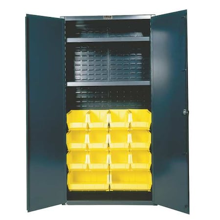 Extra-Heavy Duty Bin Cabinet, 36 in W, 72 in H, 18"" D, 14 Bins