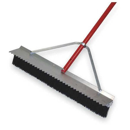 28 in Sweep Face Push Broom, Stiff, Synthetic, Black