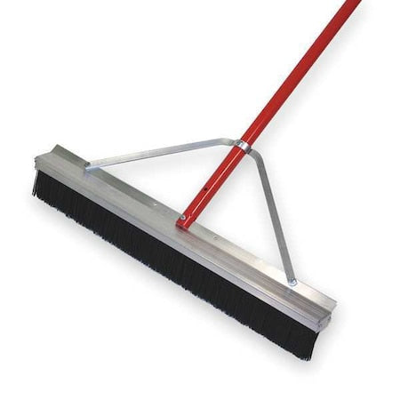 28 in Sweep Face Push Broom, Stiff, Synthetic, Black