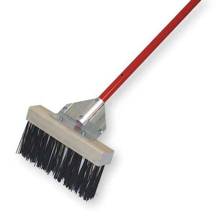 12 in Sweep Face Push Broom, Stiff, Synthetic, Black