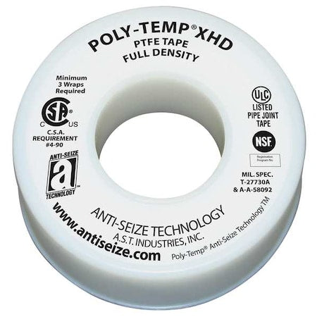 Thread Sealant Tape, 1/2 In. W, 260 In. L