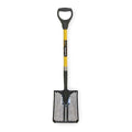 Square Point Mud/Sifting Shovel, 14 ga #2 Blade, Steel Blade, Forward Turn Step, 29 in L Yellow