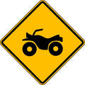ATV Crossing Traffic Sign, 12 in Height, 12 in Width, Aluminum, Diamond, No Text