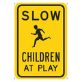 Children at Play Traffic Sign, 18 in Height, 24 in Width, Aluminum, Vertical Rectangle, English