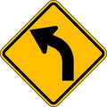 Left Curve Traffic Sign, 24 in Height, 24 in Width, Aluminum, Diamond, No Text