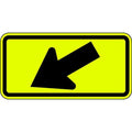 Left Downward Arrow Traffic Sign, 24 in Height, 12 in Width, Aluminum, Vertical Rectangle, No Text