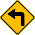 Left Turn Traffic Sign, 12 in Height, 12 in Width, Aluminum, Diamond, No Text
