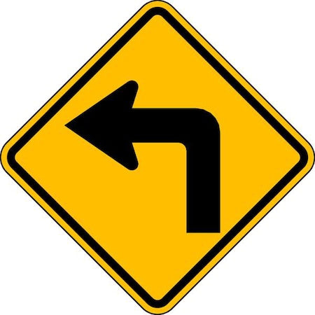 Left Turn Traffic Sign, 12 in Height, 12 in Width, Aluminum, Diamond, No Text