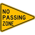 No Passing Zone Traffic Sign, 38 in Height, 48 in Width, Aluminum, Triangle, English