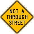 Not A Through Street Traffic Sign, 24 in H, 24 in W, Aluminum, Diamond, English, LW14-1A-24DA