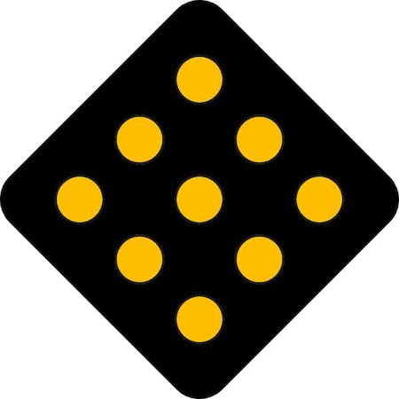 Hazard Marker Traffic Sign, 18 in Height, 18 in Width, Aluminum, Diamond, No Text