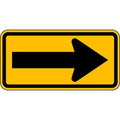 Arrow Traffic Sign, 12 in H, 24 in W, Aluminum, Horizontal Rectangle, No Text, W1-6-24HA
