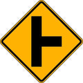 Side Road Intersection Traffic Sign, 24 in Height, 24 in Width, Aluminum, Diamond, No Text
