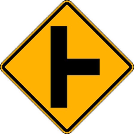 Side Road Intersection Traffic Sign, 24 in Height, 24 in Width, Aluminum, Diamond, No Text