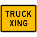 Truck Xing Traffic Sign, 18 in H, 24 in W, Aluminum, Horizontal Rectangle, English, W11-10P-24HA