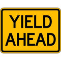 Yield Ahead Traffic Sign, 18 in Height, 24 in Width, Aluminum, Horizontal Rectangle, English