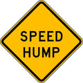 Speed Hump Traffic Sign, 24 in H, 24 in W, Aluminum, Diamond, English, W17-1-24DA