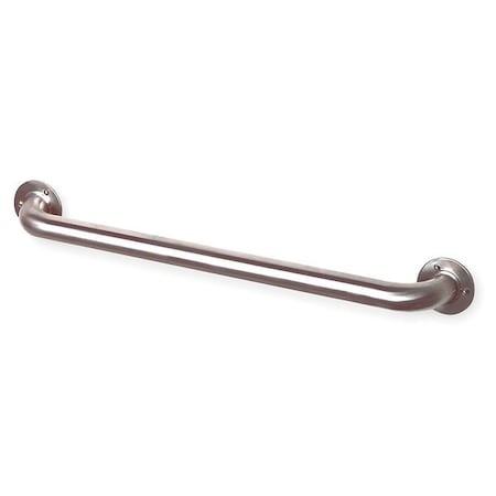 Straight Grab Bar, 24" L, Stainless Steel, Unfinished