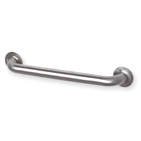 Straight Grab Bar, 18" L, Stainless Steel, Unfinished