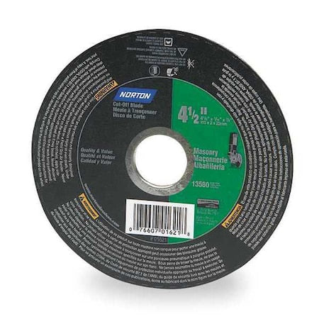 Abrasive Cut-Off Wheel, Type 1, 5 in Dia, 0.0625 in Thick, 7/8 in Arbor Hole Size, Silicon Carbide
