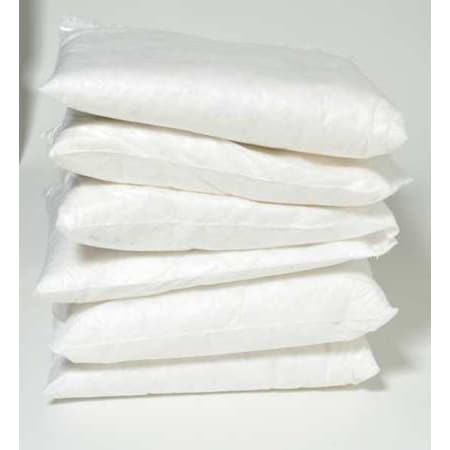 Sorbent Pillow, 15 gal, 10 in x 10 in, Non Aggressive, White, 12 PK
