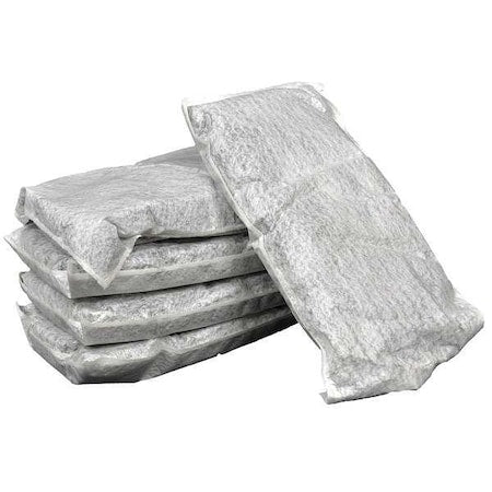 Sorbent Pillow, 5 gal, 8 in x 17 in, Universal, Gray, 10 PK