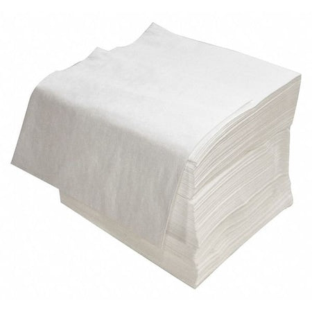 Sorbent Pad, 28 gal, 16 in x 18 in, Oil, White, Polypropylene