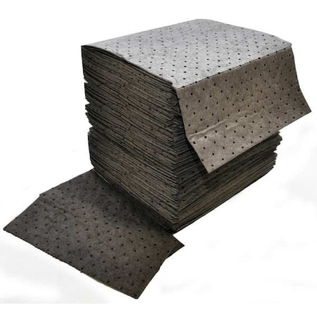 Sorbent Pad, 28 gal, 16 in x 18 in, Universal, Gray, Polypropylene