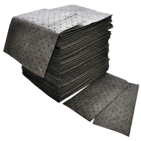 Sorbent Pad, 36 gal, 16 in x 18 in, Universal, Gray, 100 PK