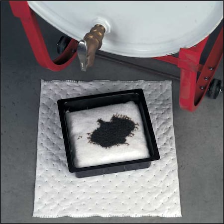 Drip Pan Kit, Absorbs 5.5 gal. Oil, White