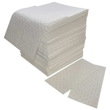 Sorbent Pad, 32 gal, 16 in x 18 in, Oil, White, Polypropylene