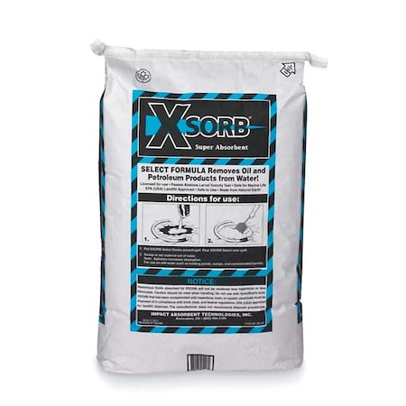 Loose Sorbent, 6 gal Absorbed per Package, 12 lb Bag, Non Toxic, Not Scented, White