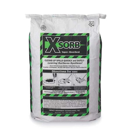 Loose Sorbent, 5 gal Absorbed per Package, 25 lb Bag, Inert Minerals, Not Scented, White