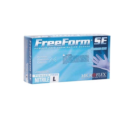 FFS-700, Disposable Gloves, 3.00 to 3.99 mil Palm, Nitrile, Powder-Free, L (9), 100 PK, Blue