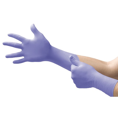 SEC-375, Disposable Gloves, 3.00 to 3.99 mil Palm, Nitrile, Powder-Free, XS (6), 50 PK, Blue