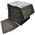 Sorbent Pad, 32 gal, 16 in x 18 in, Universal, Gray, Polypropylene, 200PK
