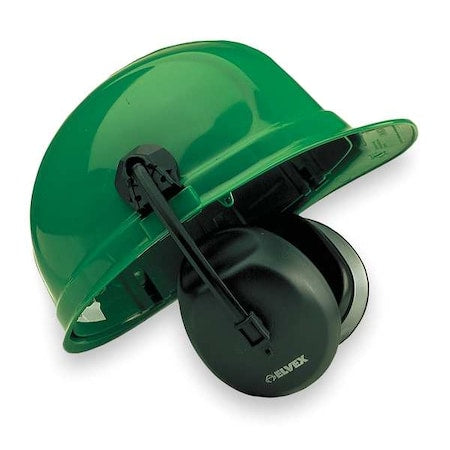 QuickSnap Hard Hat Mounted Ear Muffs, 27 dB NRR, Passive, Black