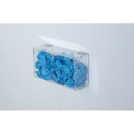 Glove Dispenser, PETG, Holds (144) Gloves , Clear , 7 in H x 13-1/4 in W x 4-1/2 in D