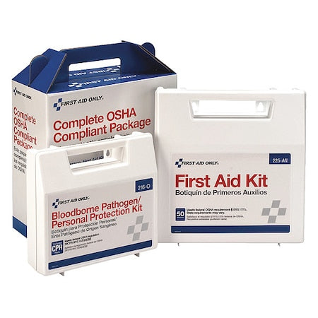 First Aid Kit and Housing, Plastic 225 Components, 50 People Served