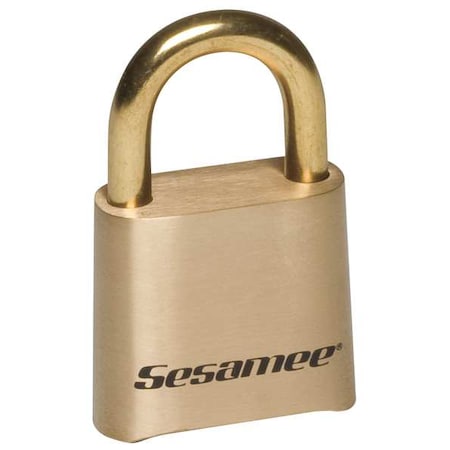 Combination Padlock, 1 3/4in, Rectgle, Gold